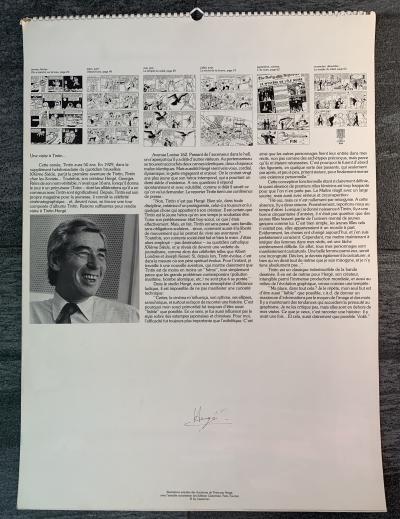 Hergé, Calendrier Tintin édition De Schutter 1979, calendrier signé par Hergé 2