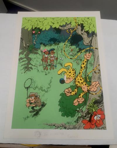 André FRANQUIN - Marsupilami et le chasseur - Sérigraphie dédicacée 2
