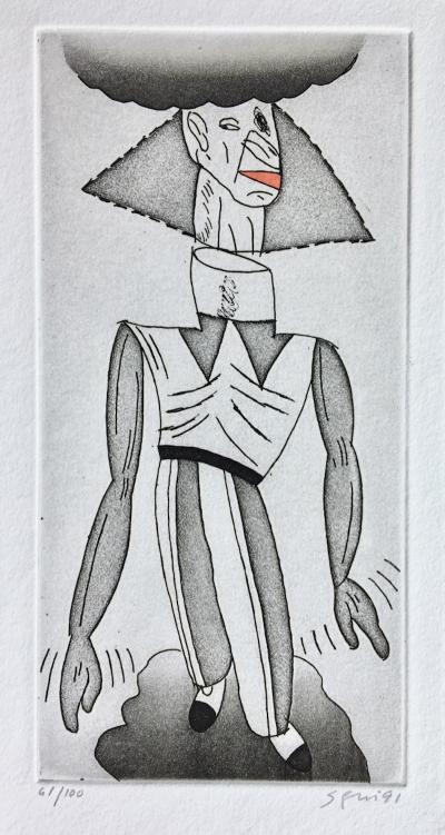 Antonio SEGUI - Le manteau de Lacoon, 1991, Eau-forte originale signée 2