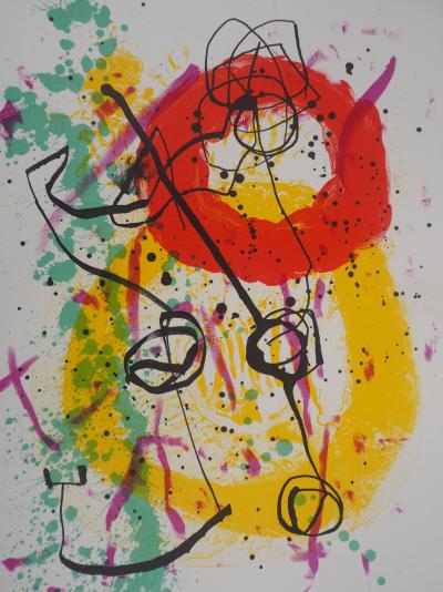 Joan MIRO : Composition aux anneaux - 1961 - Lithographie originale 2