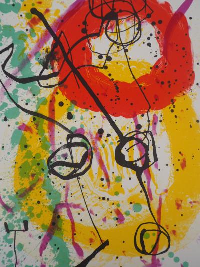 Joan MIRO : Composition aux anneaux - 1961 - Lithographie originale 2