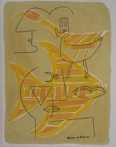 VICTOR BRAUNER : Traces interstices - 1963 - Lithographie originale 2
