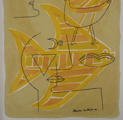 VICTOR BRAUNER : Traces interstices - 1963 - Lithographie originale 2