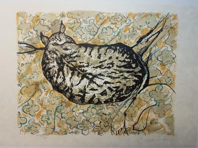 Marcel MOULOUDJI - Le chat -  Lithographie originale 2