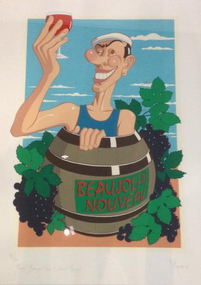 Jean-Marie Pigeon - Marcel Beaujol dans le Grand Rouge, 1988 - Sérigraphie signée 2