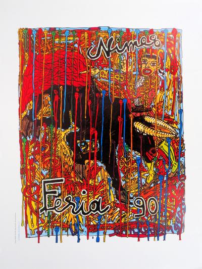 Robert COMBAS  - Feria de Nimes, 1990 - Affiche originale d’époque 2