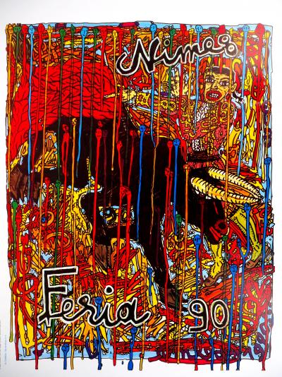 Robert COMBAS  - Feria de Nimes, 1990 - Affiche originale d’époque 2