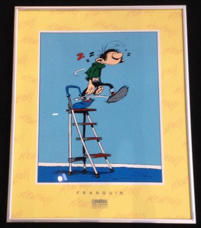 André FRANQUIN  - Gaston et l’escabeau - Sérigraphie 2