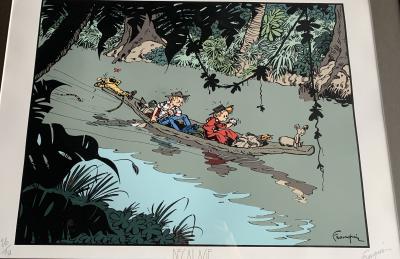 André FRANQUIN - La Pirogue - Spirou, 1984 - Sérigraphie signée 2