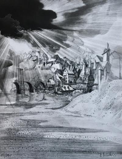 Dominique SOSOLIC - Le pauvre songe, 1986, Gravure originale signée 2