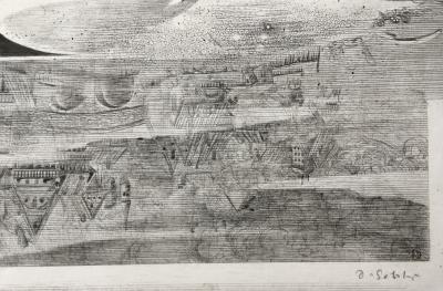 Dominique SOSOLIC - La ville, fumée et bruits de métiers, 1988 - Gravure originale signée 2