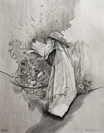 Dominique SOSOLIC - Fleurs, 1988 - Gravure originale signée 2