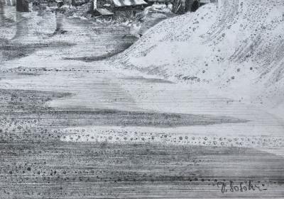 Dominique SOSOLIC - Le pauvre songe, 1986, Gravure originale signée 2