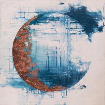 CHELSEA DAVINE - Luna Creciente, 2020, Huile sur toile et feuille de cuivre 2