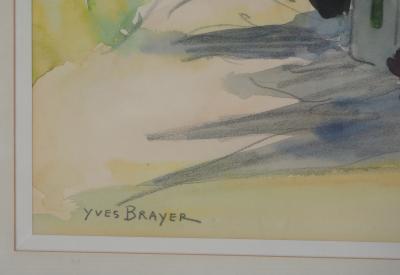 Yves BRAYER : Provence : Le Mas aux Cyprès - Aquarelle originale Signée 2