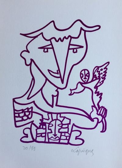 Charles LAPICQUE - La mascotte, 1967, Lithographie originale signée et numérotée 2