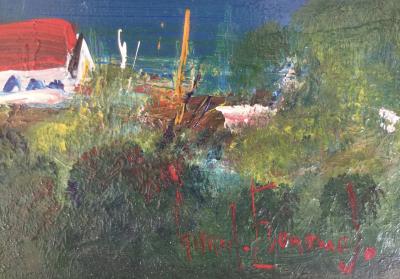 Gérard ÉCONOMOS - La maison en bord de mer - huile sur toile signée 2