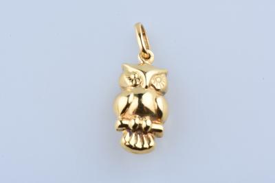 Pendentif hibou seul uniquement en or jaune 18 carats 2