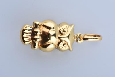 Pendentif hibou seul uniquement en or jaune 18 carats 2