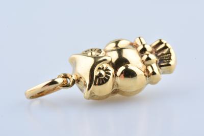 Pendentif hibou seul uniquement en or jaune 18 carats 2