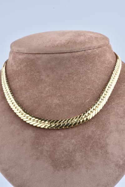 Collier en or jaune 18 carats. Maille anglaise. 2