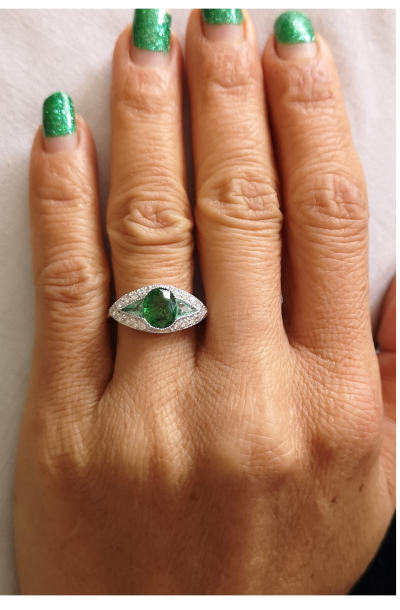 Bague grenat vert online