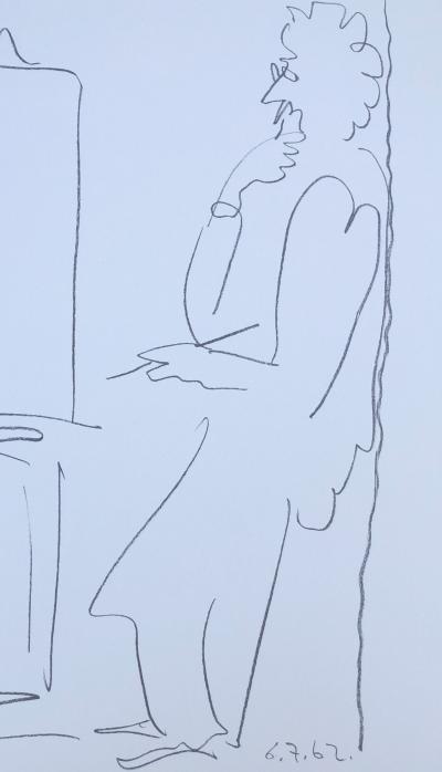 Pablo PICASSO - Peintre dans l’atelier - Lithographie originale 1962 2