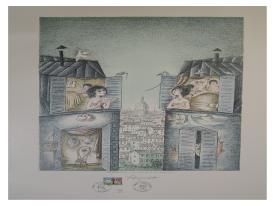 Raymond Peynet, gentillesse par ci, lithographie signée, timbrée et numérotée 2