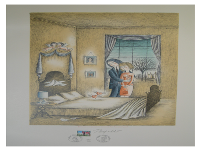 Raymond PEYNET, Ne trouvez-vous, lithographie signée, timbrée et numérotée 2