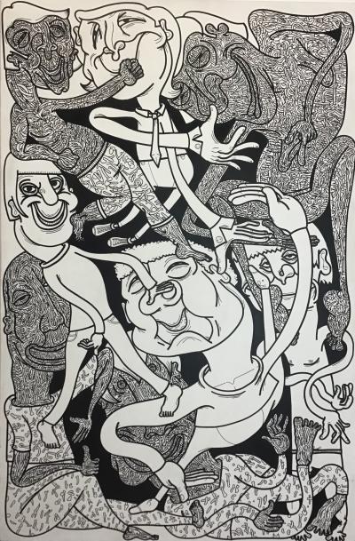 Camille ADRA - Sans titre, 2014 - Technique mixte sur toile 2
