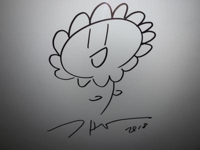 Takashi Murakami -   Fleur souriante, 2018 -  Dessin au crayon feutre 2
