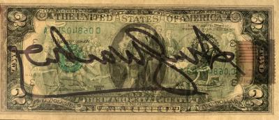 Andy WARHOL - 2$  - Billet de deux dollars signé à l'acrylic noir - 1976 2