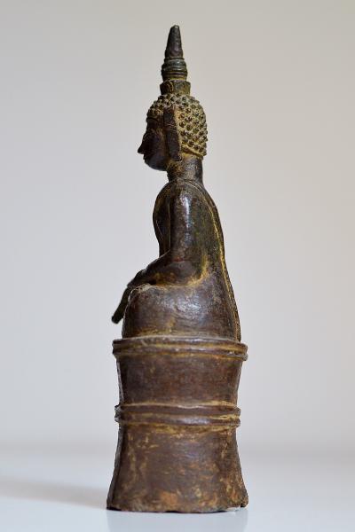 Laos - Bouddha assis en bronze, XIXème siècle 2