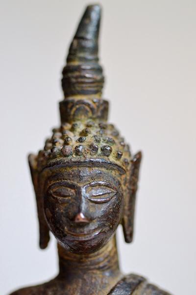 Laos - Bouddha assis en bronze, XIXème siècle 2