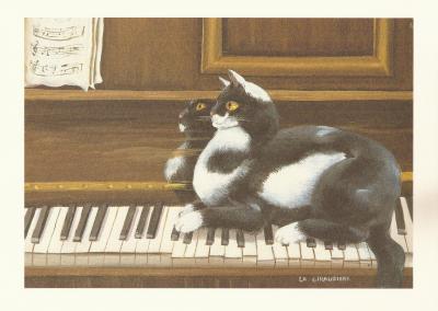 Mady DE LA GIRAUDIERE - Quelle vie de chat, 1992 - Lithographies 2