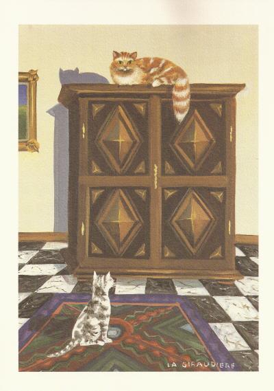 Mady DE LA GIRAUDIERE - Quelle vie de chat, 1992 - Lithographies 2
