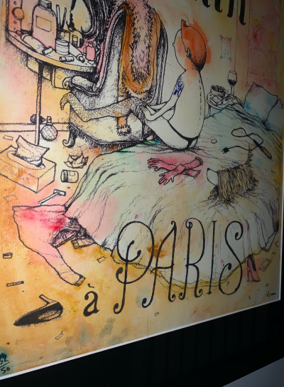 DRAN - Tintin à Paris, 2018 - Lithographie signée et rehaussée 2