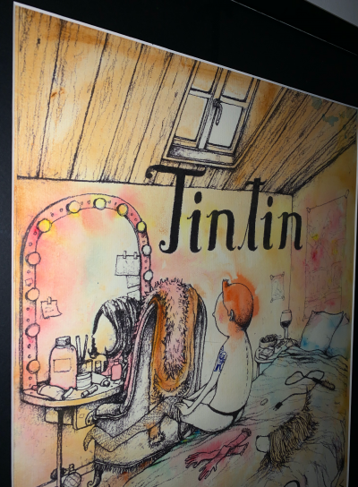 DRAN - Tintin à Paris, 2018 - Lithographie signée et rehaussée 2