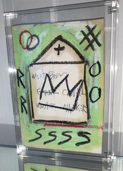 Dans Le Goût de Jean Michel Basquiat  - House Crown - Carte postale rehaussé au pastel 2