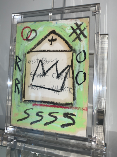 Dans Le Goût de Jean Michel Basquiat  - House Crown - Carte postale rehaussé au pastel 2