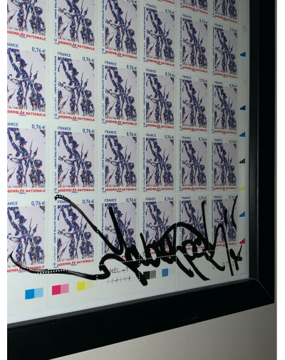 JonOne - Liberté Egalité Fraternité, 2015  - Planche de timbres signée 2