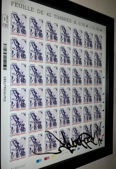 JonOne - Liberté Egalité Fraternité, 2015  - Planche de timbres signée 2