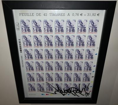 JonOne - Liberté Egalité Fraternité, 2015  - Planche de timbres signée 2