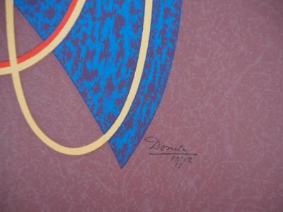 César DOMELA : Composition au tuba - Lithographie originale, Signée 2