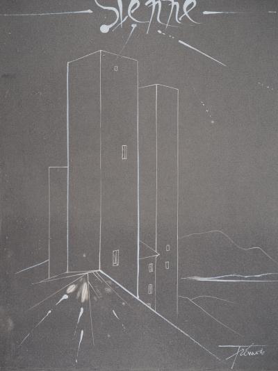Pierre Yves TREMOIS : Sienne - Monotype et aquarelle, Signé 2