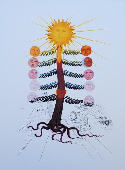 Salvador DALI (d’après) : Flordali - Arbre Lune - Lithographie signée et datée 2