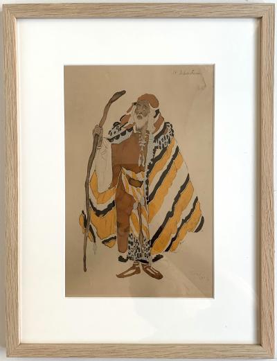 Léon BAKST - Projet Costume Saint-Sebastien, 1922  - Lithographie réhaussée 2