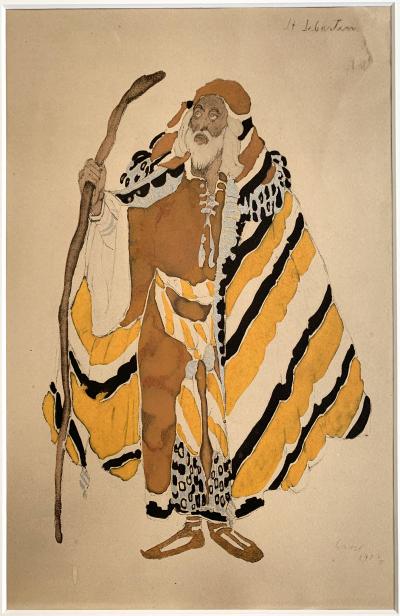 Léon BAKST - Projet Costume Saint-Sebastien, 1922  - Lithographie réhaussée 2
