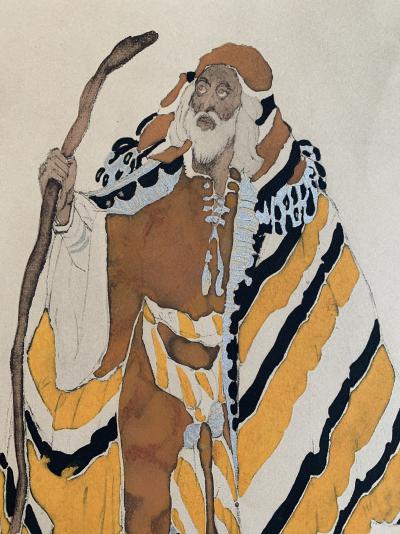 Léon BAKST - Projet Costume Saint-Sebastien, 1922  - Lithographie réhaussée 2