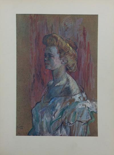 Henri de TOULOUSE-LAUTREC (d’après) - Jeune femme rousse, 1927 - Lithographie signée 2